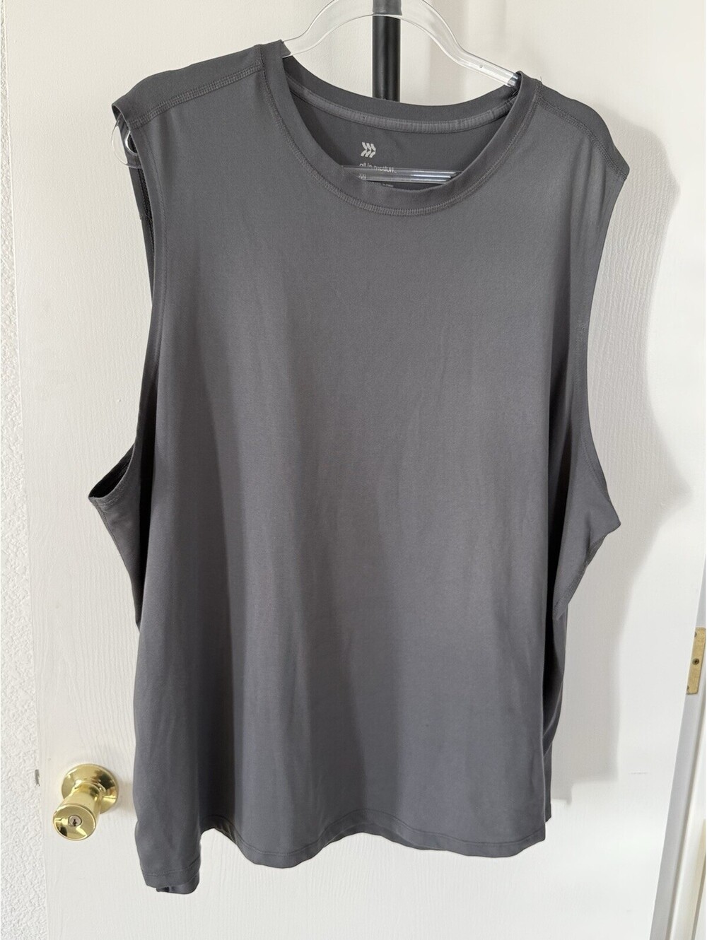 All in Motion Men’s XXL Gray Sleeveless Muscle Tank Top Athletic Workout